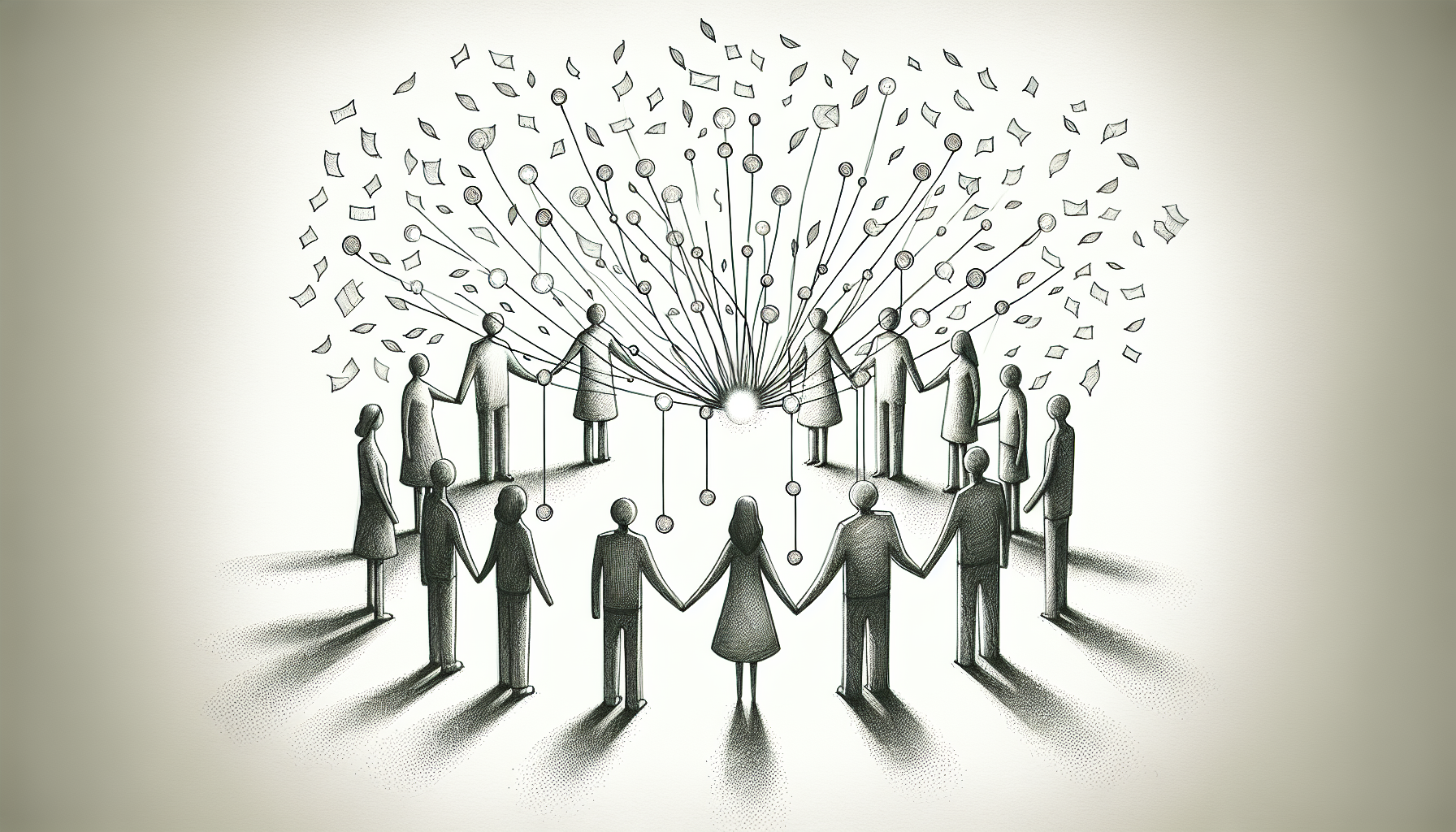 Conceptual illustration of ABA practice parent referrals showing interconnected network of trust and word-of-mouth recommendations
