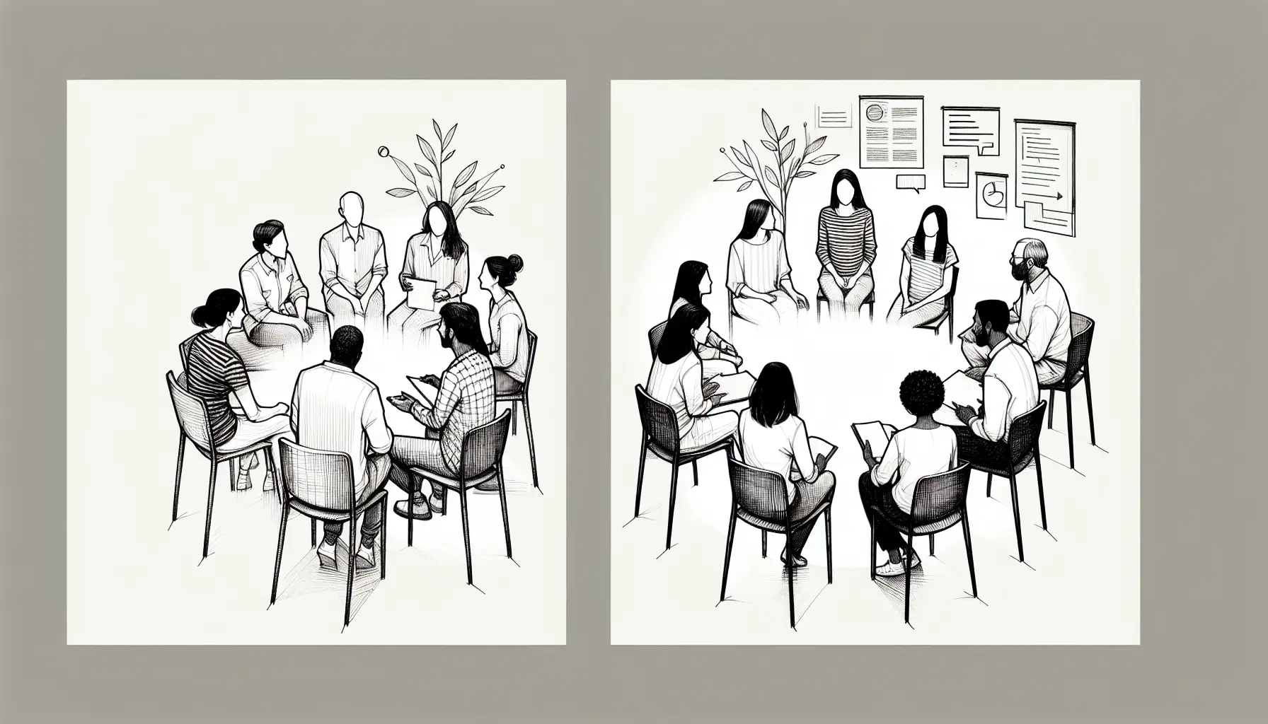 Infographic illustrating two types of Facebook group marketing for ABA practices: community engagement groups versus promotional marketing groups