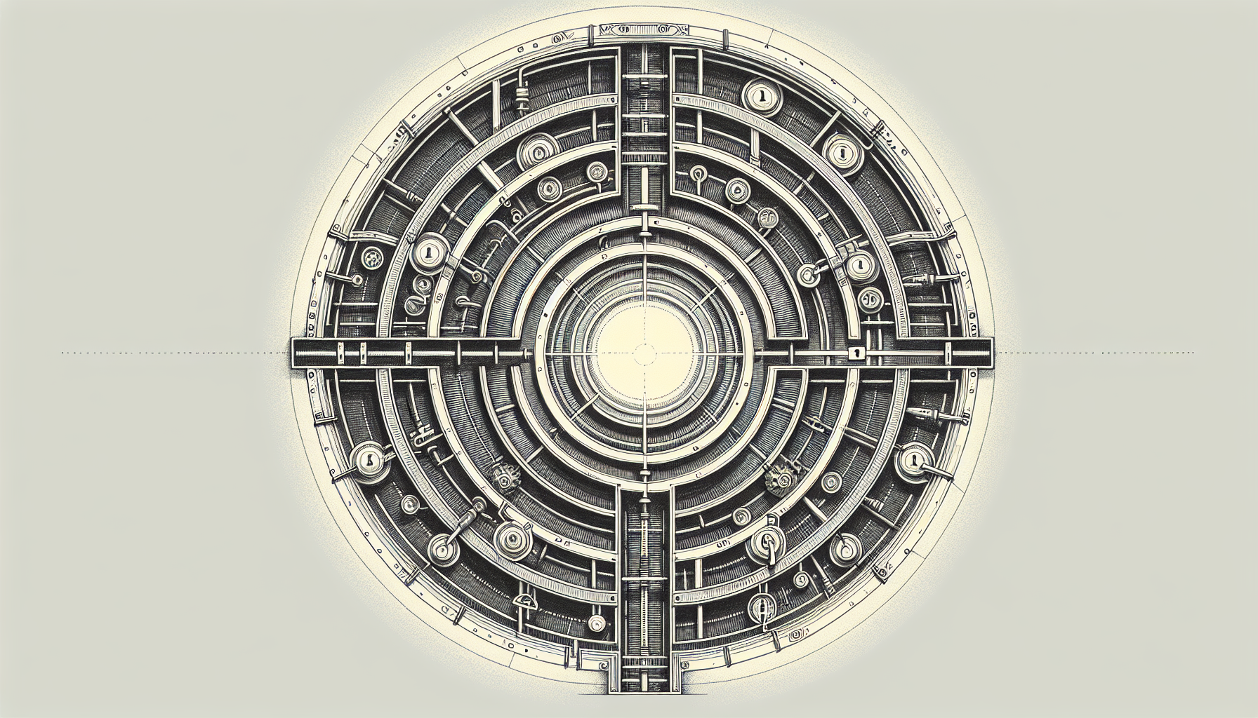 Pencil sketch illustration of layered security mechanisms protecting a private space, representing Facebook group privacy settings for ABA practices and additional protective controls